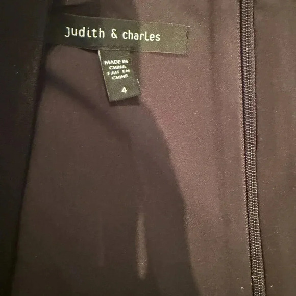 Black Square Neck Button Up Long Sleeve Dress, Judith and Charles, US 4 - Picture 6 of 8